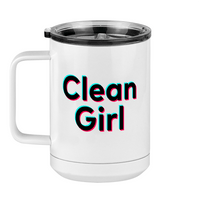 Thumbnail for Clean Girl Coffee Mug Tumbler with Handle (15 oz) - TikTok Trends - Left View