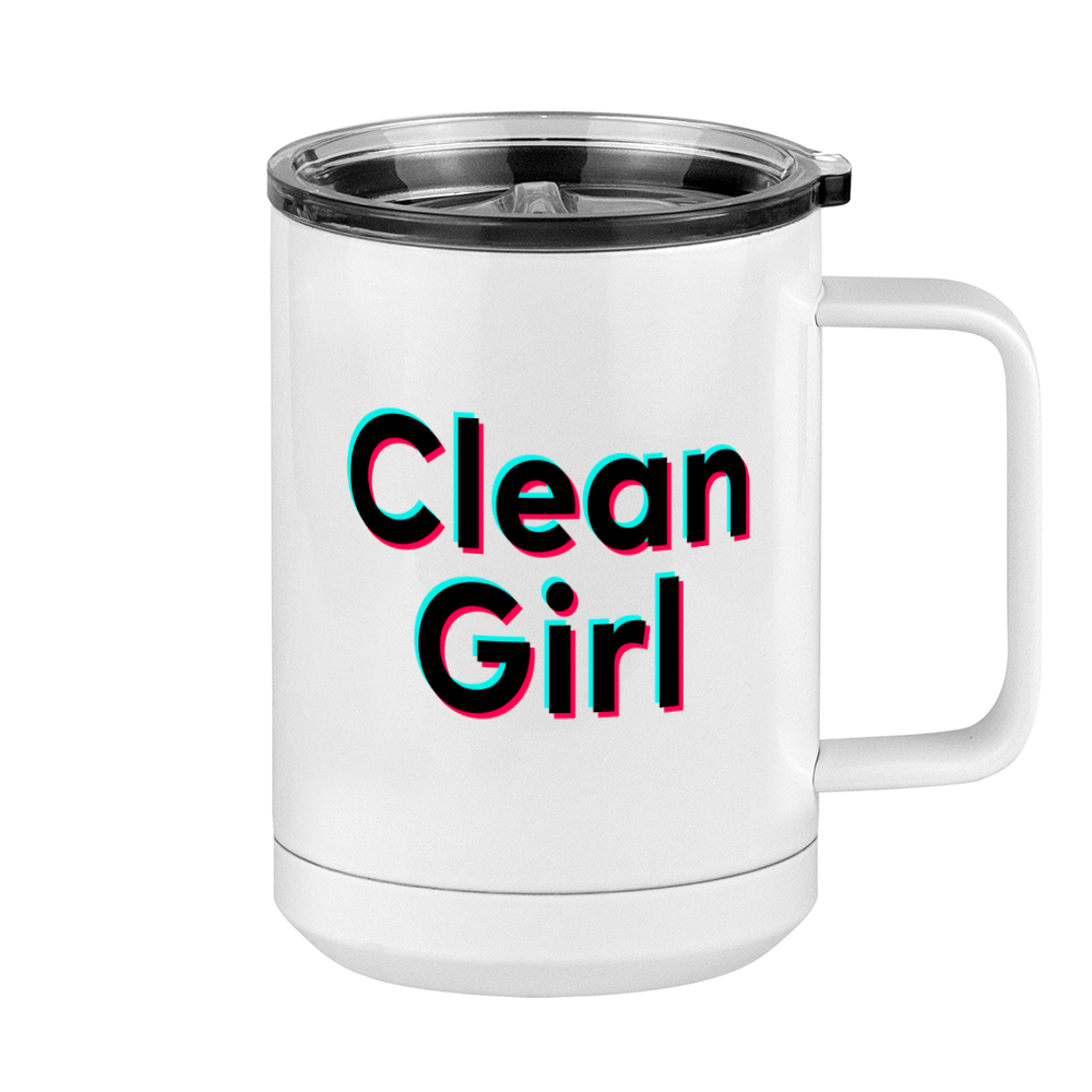 Clean Girl Coffee Mug Tumbler with Handle (15 oz) - TikTok Trends - Right View