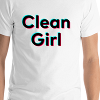 Thumbnail for Clean Girl T-Shirt - White - TikTok Trends - Shirt Close-Up View
