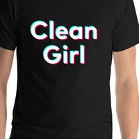 Thumbnail for Clean Girl T-Shirt - Black - TikTok Trends - Shirt Close-Up View