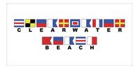 Thumbnail for Clearwater Beach Nautical Flags Beach Towel - Front View