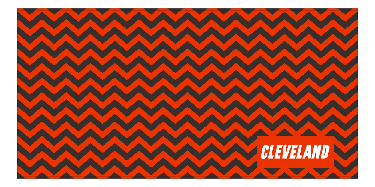 Personalized Cleveland Chevron Beach Towel - Front View
