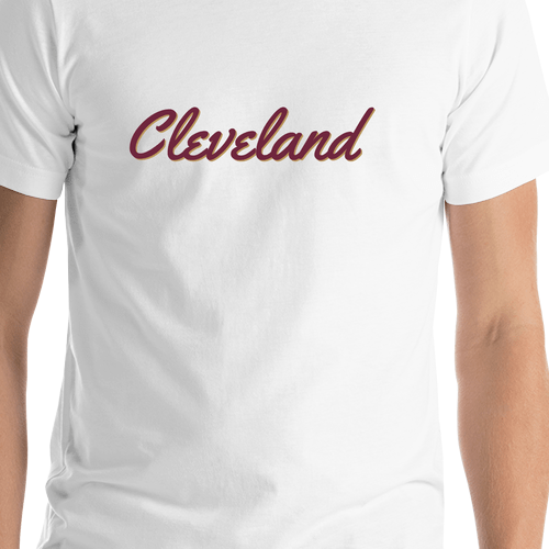 Personalized Cleveland T-Shirt - White - Shirt Close-Up View