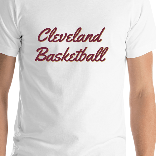 Personalized Cleveland Basketball T-Shirt - White - Shirt Close-Up View
