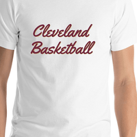 Thumbnail for Personalized Cleveland Basketball T-Shirt - White - Shirt Close-Up View