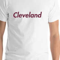 Thumbnail for Personalized Cleveland T-Shirt - White - Shirt Close-Up View