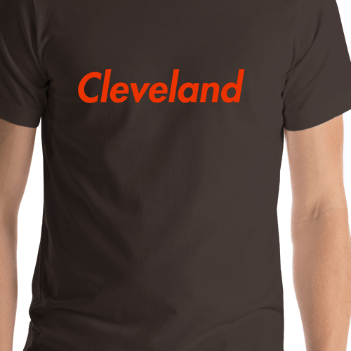 Personalized Cleveland T-Shirt - Brown - Shirt Close-Up View