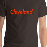 Thumbnail for Personalized Cleveland T-Shirt - Brown - Shirt Close-Up View