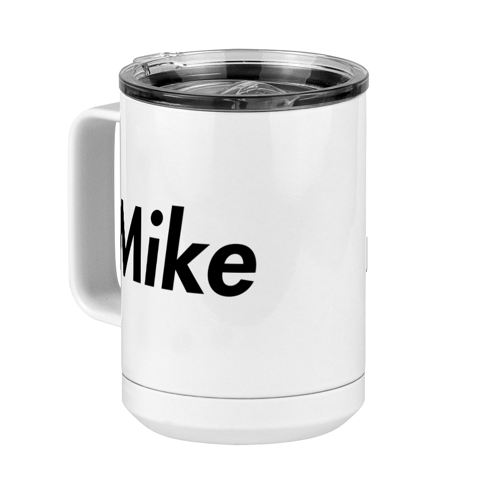 Personalized Coffee Mug Tumbler with Handle (15 oz) - Front Left View