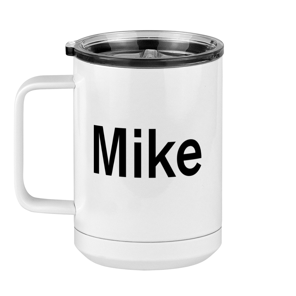Personalized Coffee Mug Tumbler with Handle (15 oz) - Left View