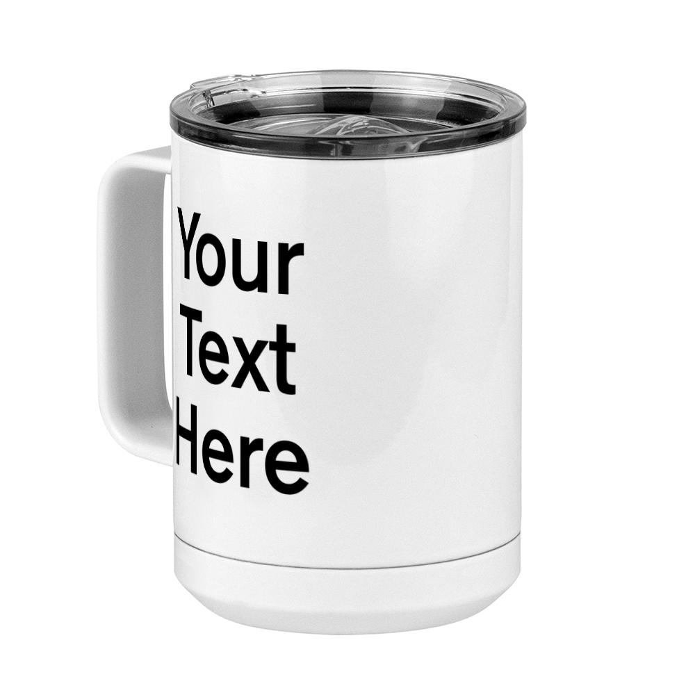 Personalized Coffee Mug Tumbler with Handle (15 oz) - Front Left View