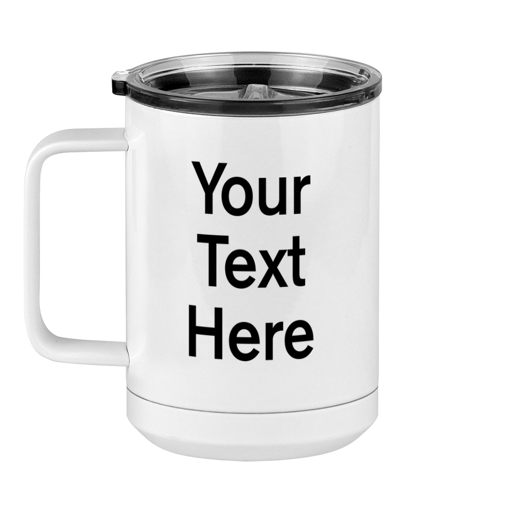 Personalized Coffee Mug Tumbler with Handle (15 oz) - Left View