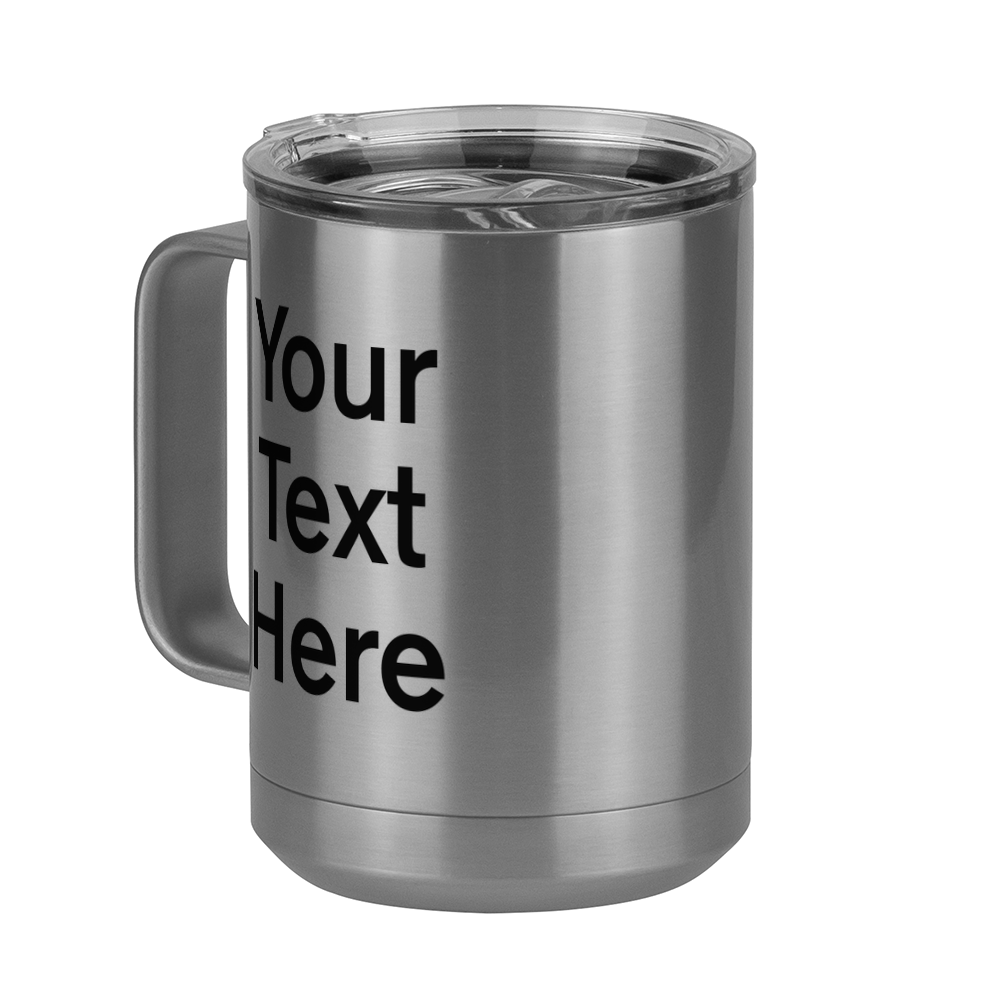 Personalized Coffee Mug Tumbler with Handle (15 oz) - Front Left View