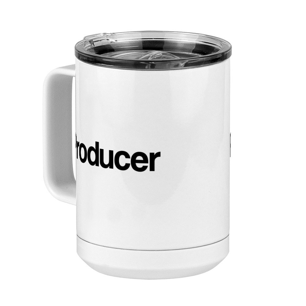 Personalized Coffee Mug Tumbler with Handle (15 oz) - Producer's Mug - Front Left View