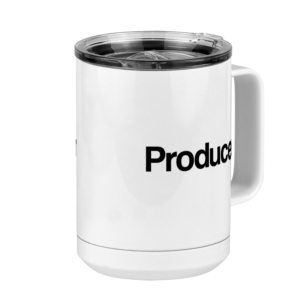 Personalized Coffee Mug Tumbler with Handle (15 oz) - Producer's Mug - Front Right View