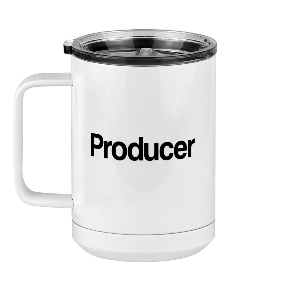 Personalized Coffee Mug Tumbler with Handle (15 oz) - Producer's Mug - Left View
