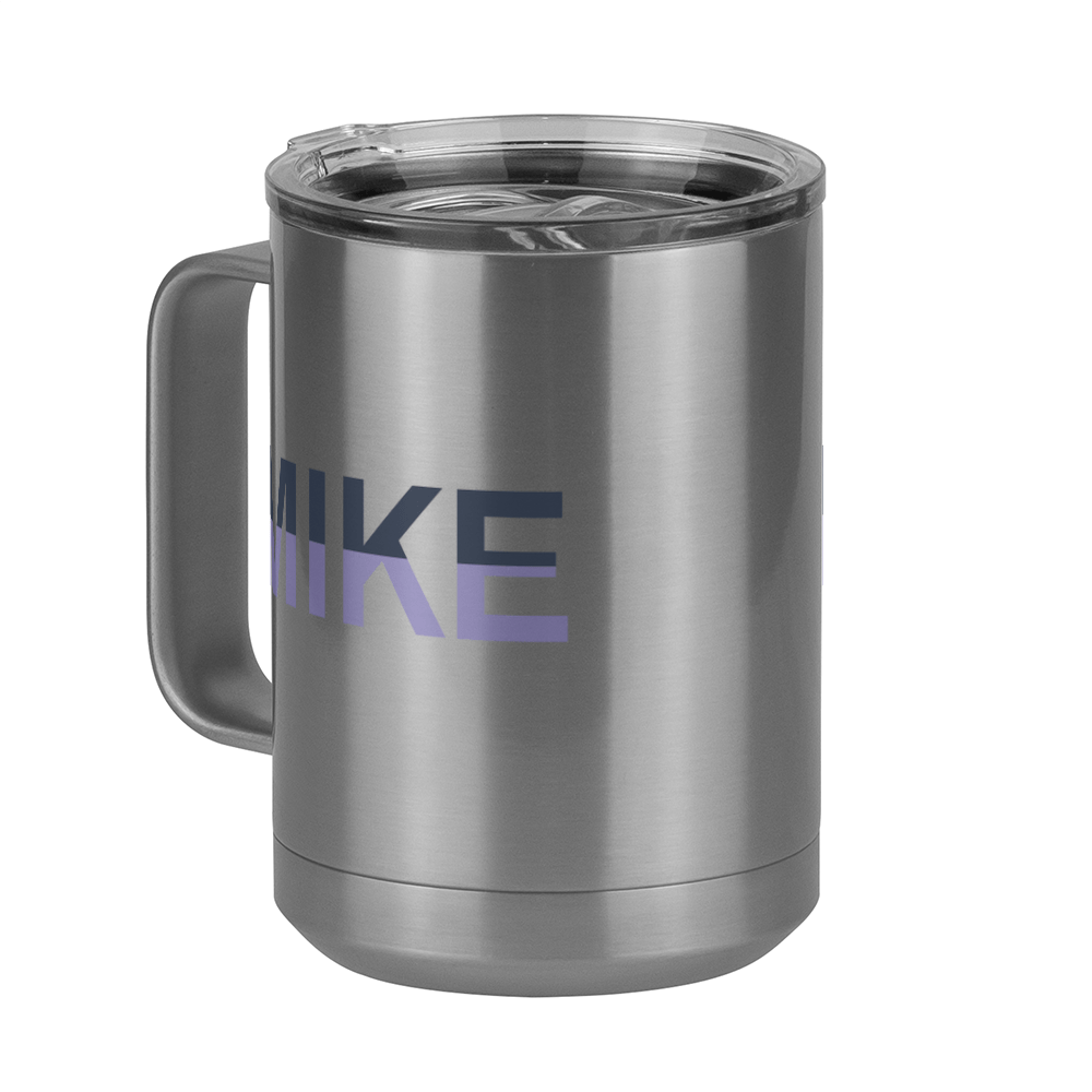 Personalized Coffee Mug Tumbler with Handle (15 oz) - Front Left View