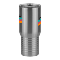Thumbnail for Personalized Travel Coffee Mug Tumbler with Handle (20 oz) - Angled Stripes - Front View