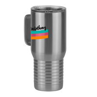 Thumbnail for Personalized Travel Coffee Mug Tumbler with Handle (20 oz) - Angled Stripes - Front Left View