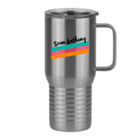 Thumbnail for Personalized Travel Coffee Mug Tumbler with Handle (20 oz) - Angled Stripes - Right View