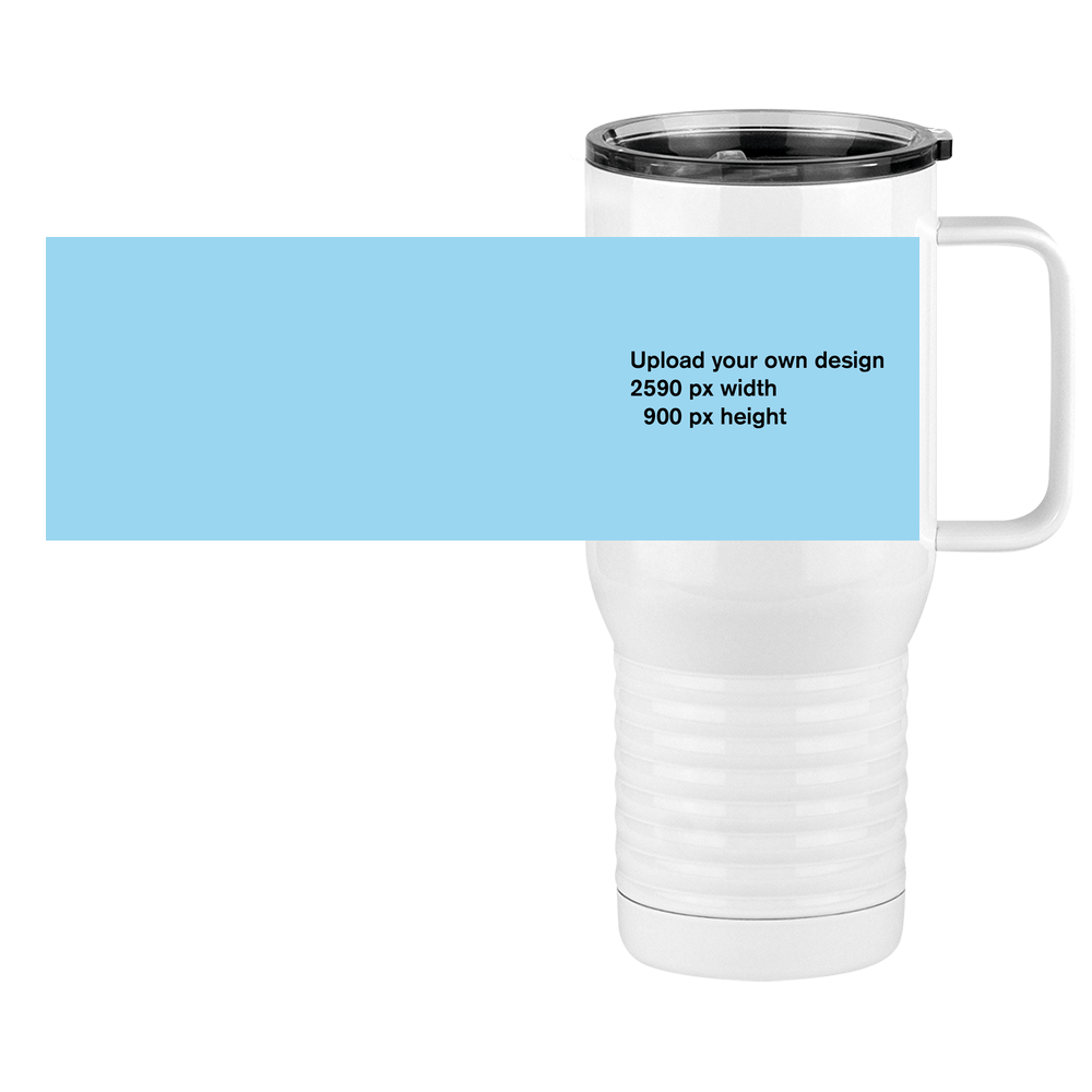 Personalized Travel Coffee Mug Tumbler with Handle (20 oz) - Upload Your Art - Design View