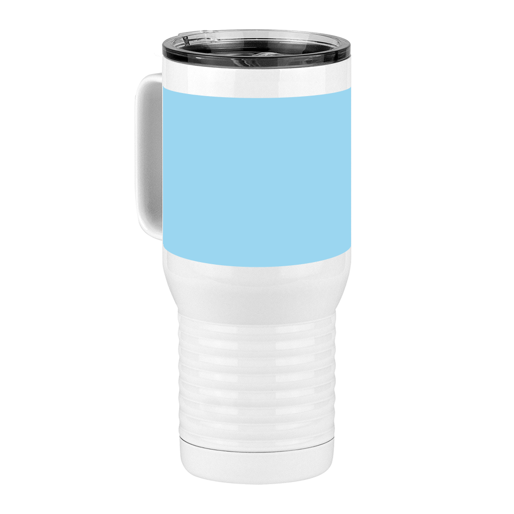 Personalized Travel Coffee Mug Tumbler with Handle (20 oz) - Upload Your Art - Front Left View