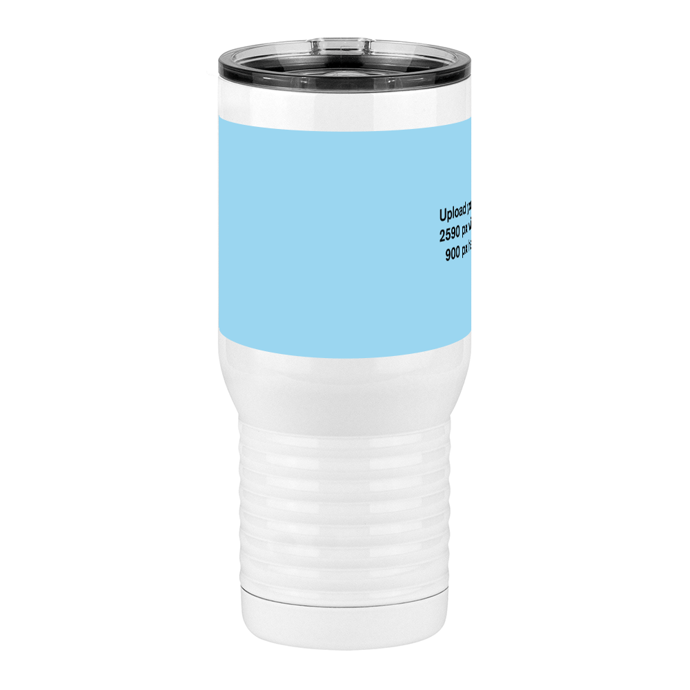 Personalized Travel Coffee Mug Tumbler with Handle (20 oz) - Upload Your Art - Front View
