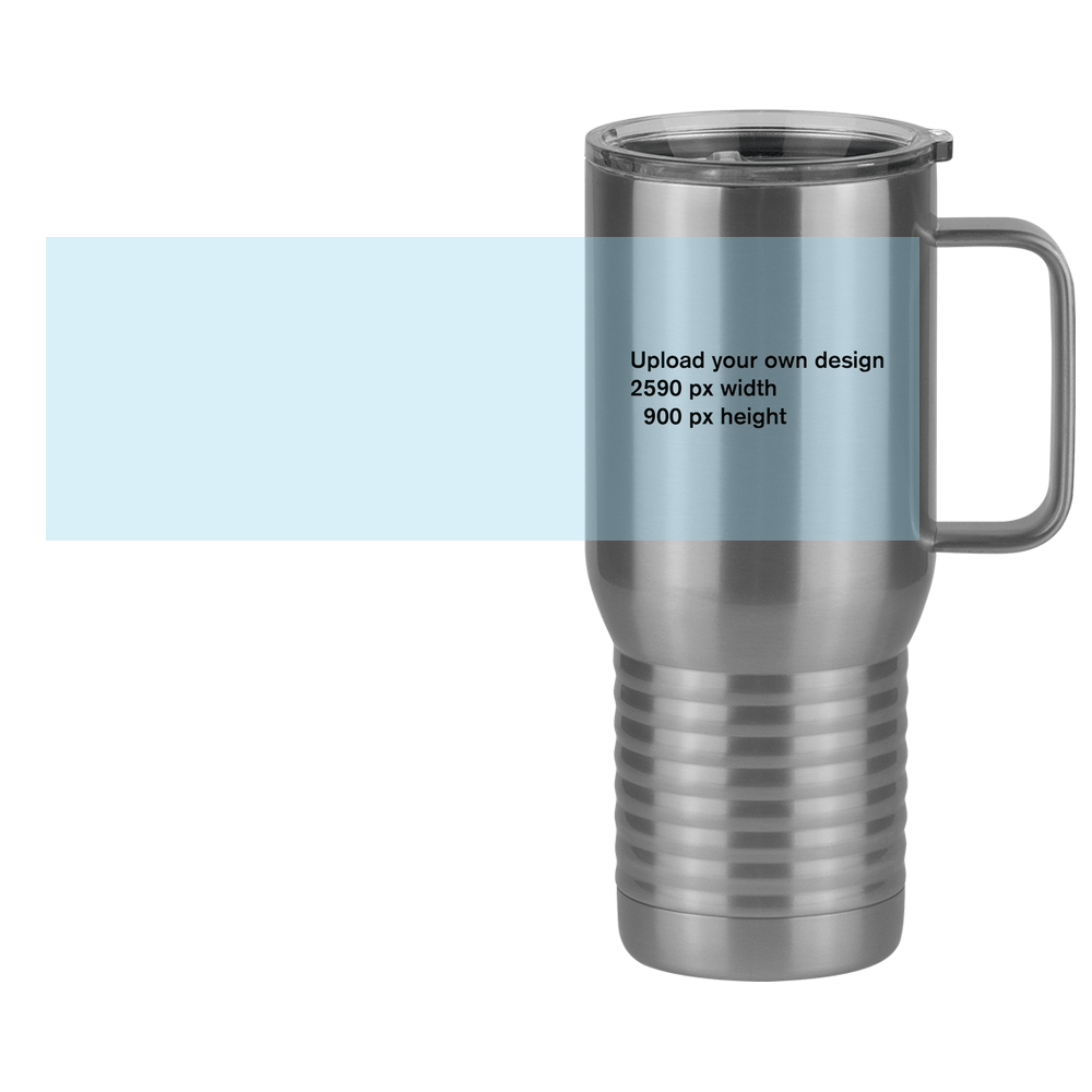 Personalized Travel Coffee Mug Tumbler with Handle (20 oz) - Upload Your Art - Design View