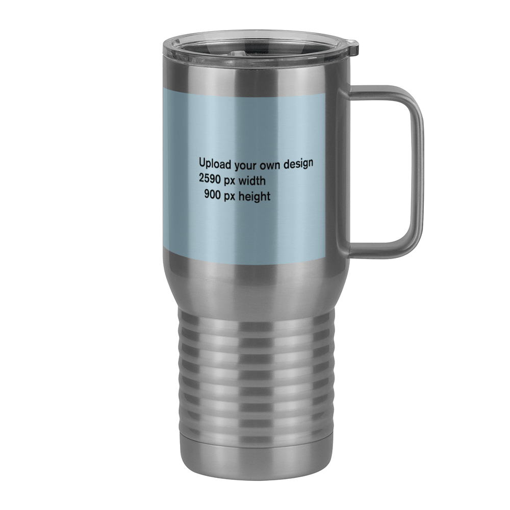 Personalized Travel Coffee Mug Tumbler with Handle (20 oz) - Upload Your Art - Right View