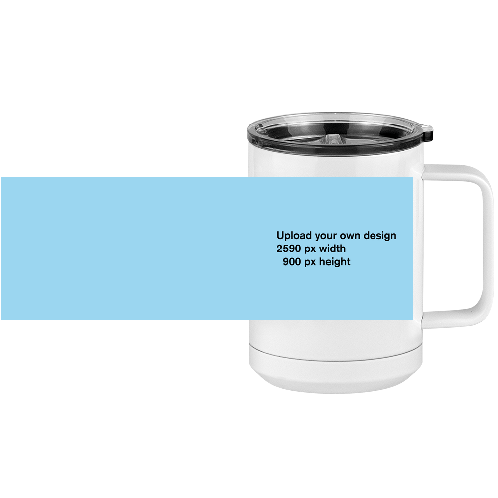Personalized Coffee Mug Tumbler with Handle (15 oz) - Upload Your Art - Design View