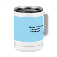 Thumbnail for Personalized Coffee Mug Tumbler with Handle (15 oz) - Upload Your Art - Front Right View