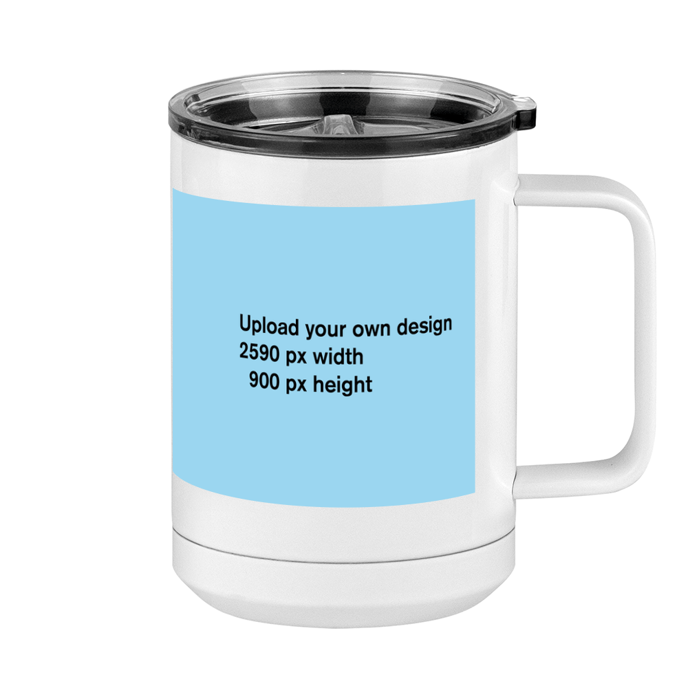 Personalized Coffee Mug Tumbler with Handle (15 oz) - Upload Your Art - Right View