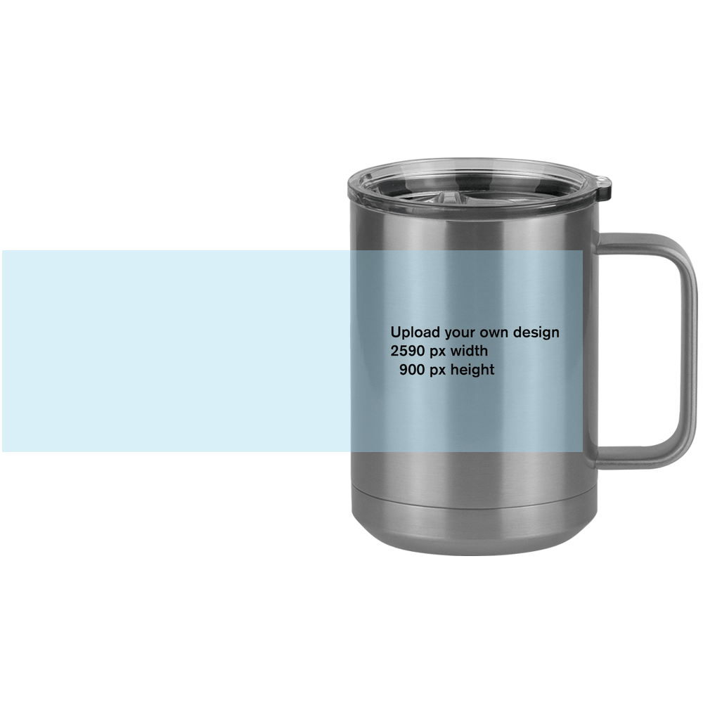 Personalized Coffee Mug Tumbler with Handle (15 oz) - Upload Your Art - Design View