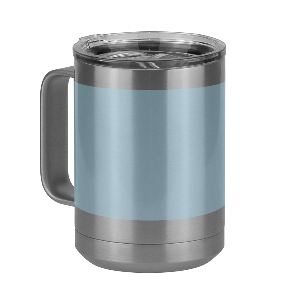 Personalized Coffee Mug Tumbler with Handle (15 oz) - Upload Your Art - Front Left View