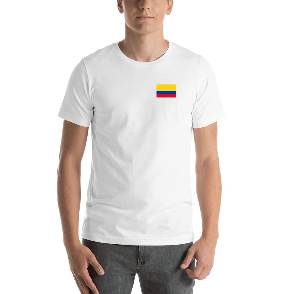 Colombia Flag T-Shirt - White - Shirt View