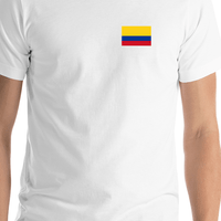 Thumbnail for Colombia Flag T-Shirt - White - Shirt Close-Up View