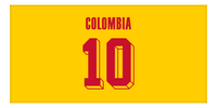 Thumbnail for Personalized Colombia Jersey Number Beach Towel - Yellow - Front View