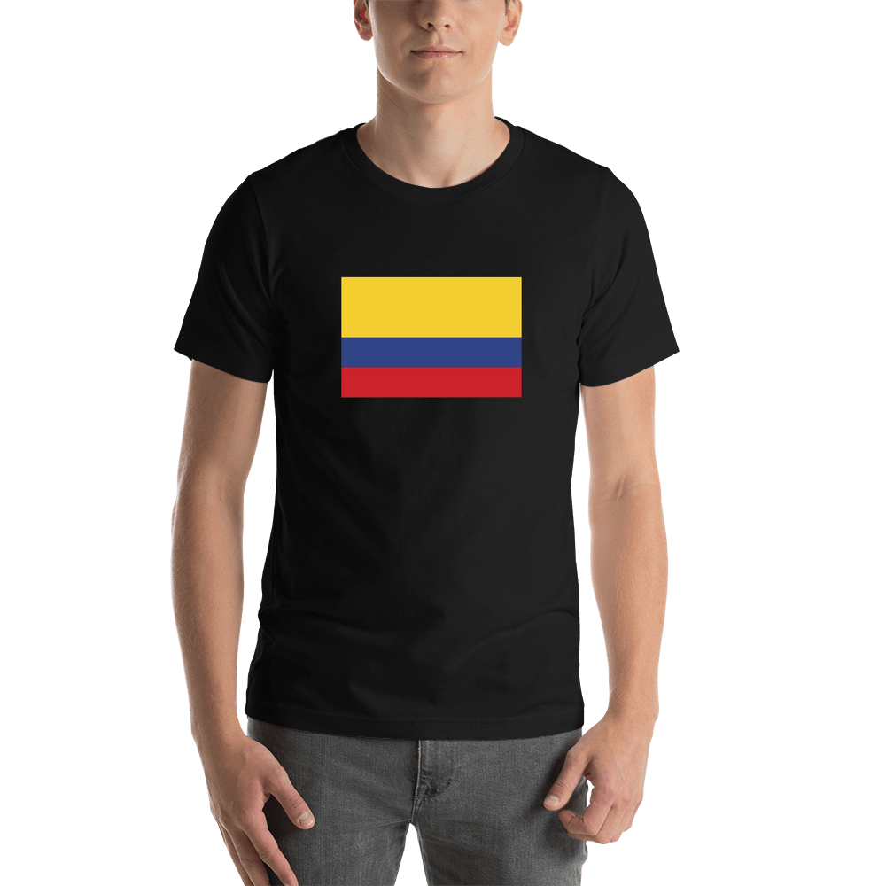 Colombia Flag T-Shirt - Black - Shirt View
