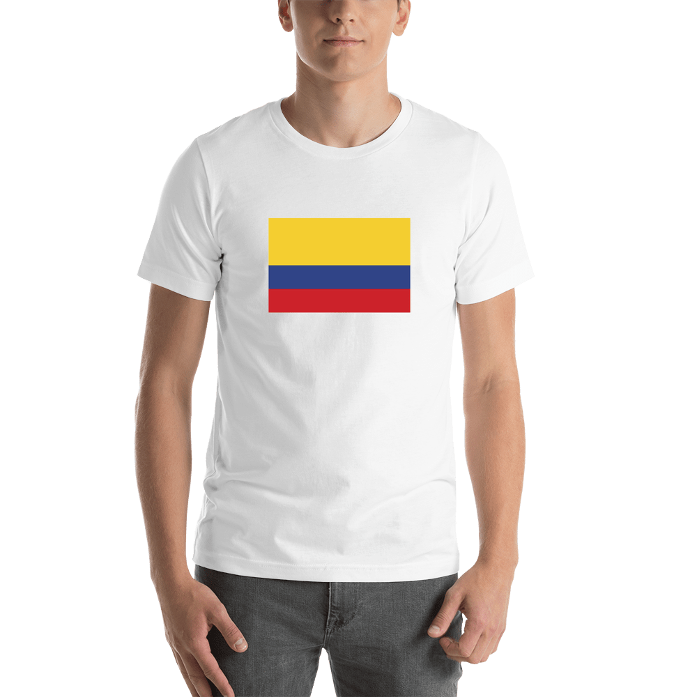 Colombia Flag T-Shirt - White - Shirt View