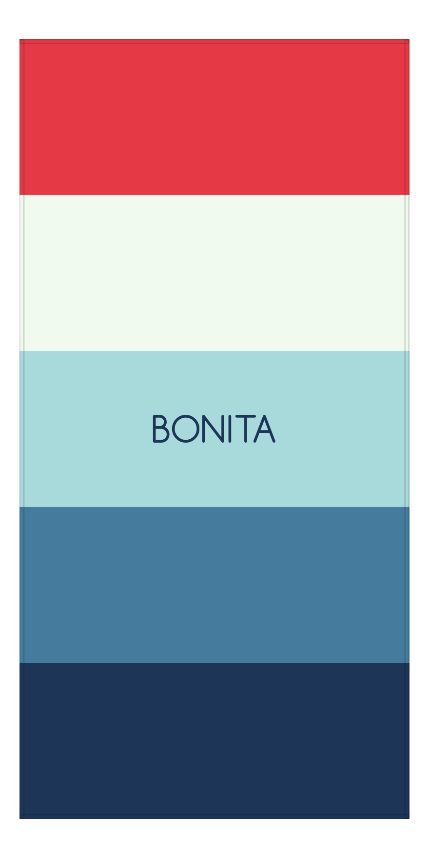 Personalized Color Block Beach Towel - Front View