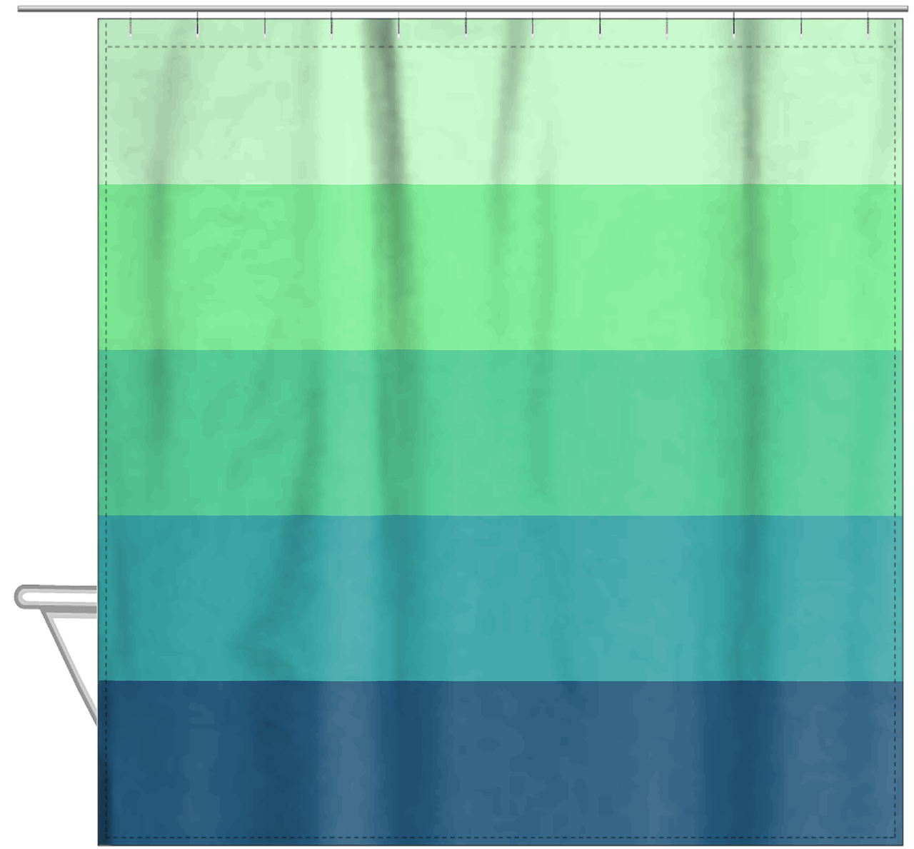 Color Block Shower Curtain - Hanging View