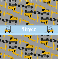 Thumbnail for Personalized Construction Truck Shower Curtain II - Excavator II - Grey Background - Decorate View