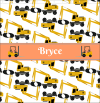 Thumbnail for Personalized Construction Truck Shower Curtain II - Excavator II - White Background - Decorate View
