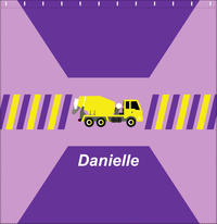 Thumbnail for Personalized Construction Truck Shower Curtain IV - Retro II - Purple Background - Decorate View
