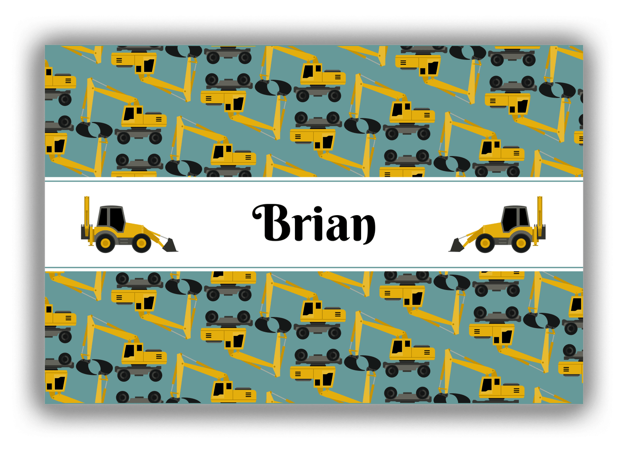 Personalized Construction Truck Canvas Wrap & Photo Print II - Patina Background - Truck I - Front View