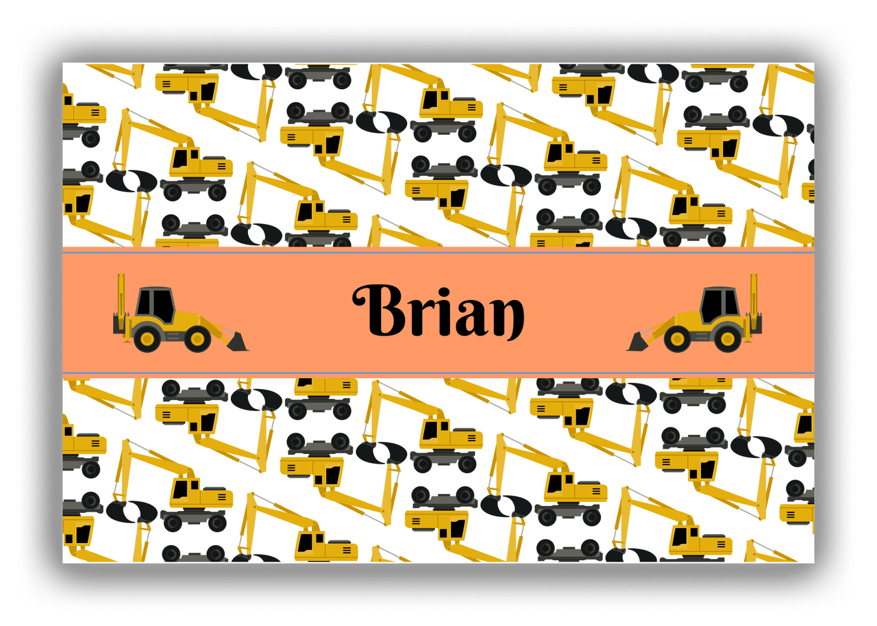 Personalized Construction Truck Canvas Wrap & Photo Print II - White Background - Truck I - Front View