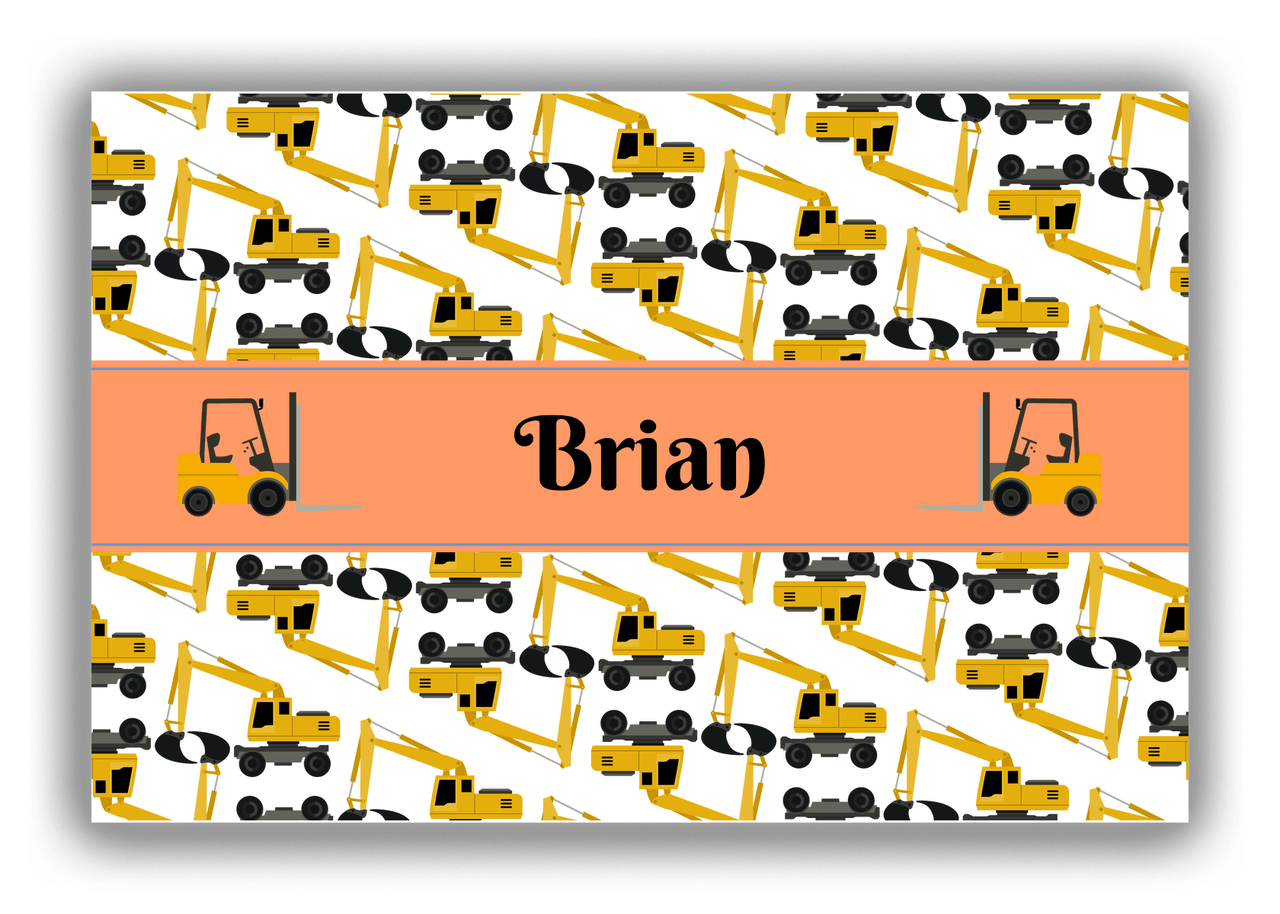 Personalized Construction Truck Canvas Wrap & Photo Print II - White Background - Truck II - Front View