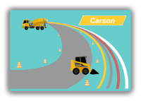 Thumbnail for Personalized Construction Truck Canvas Wrap & Photo Print III - Teal Background - Truck II - Front View