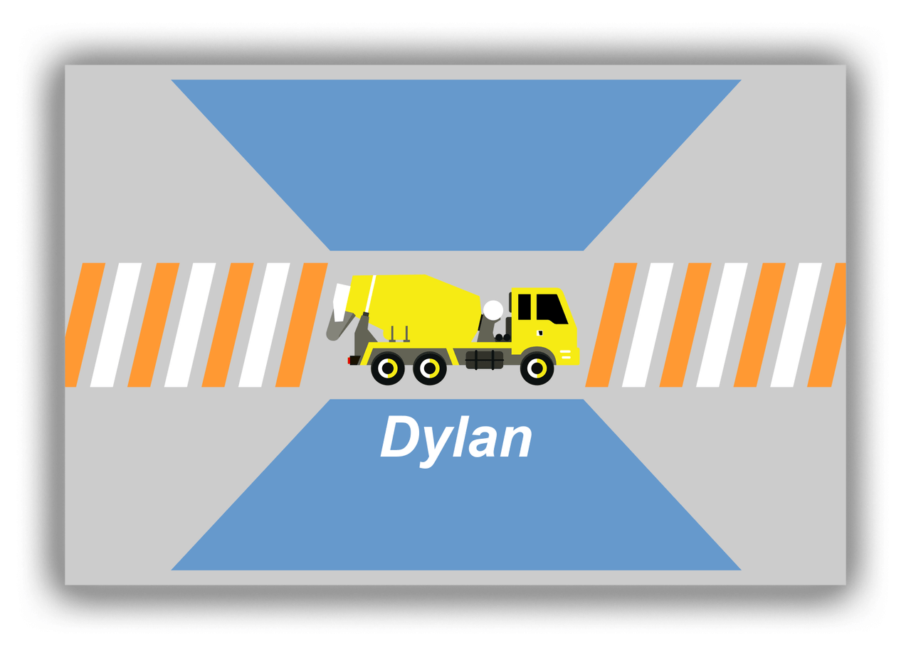 Personalized Construction Truck Canvas Wrap & Photo Print IV - Grey Background - Truck II - Front View