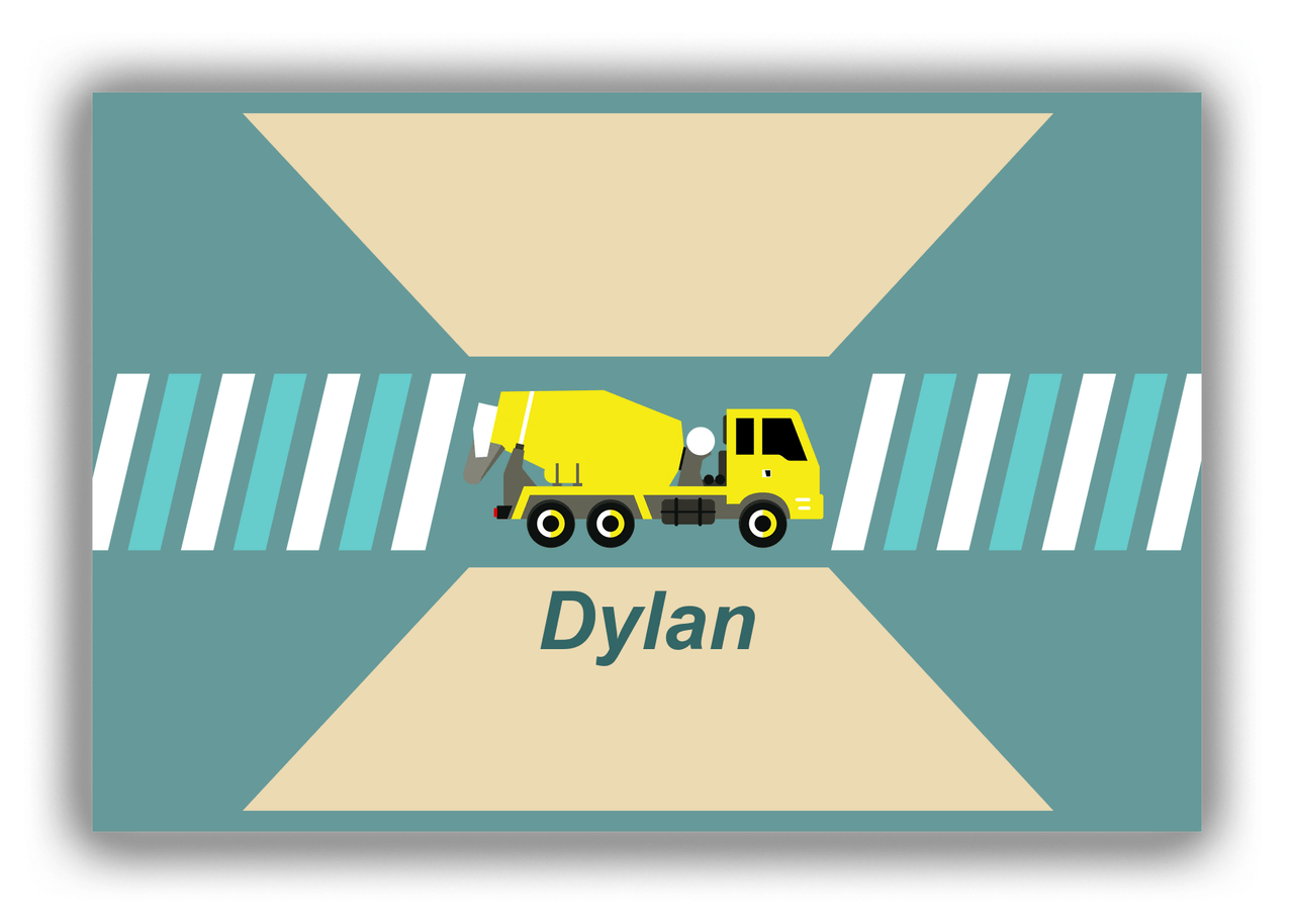 Personalized Construction Truck Canvas Wrap & Photo Print IV - Patina Background - Truck II - Front View